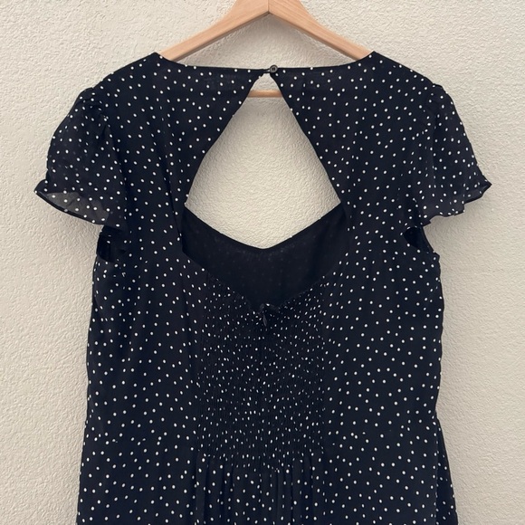 Reformation Rosi Dress Black Selene Dot Sweetheart Smocked Feminine Plus 18 NWT - Picture 11 of 14